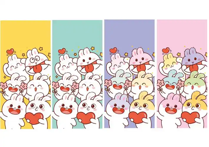 兔子萌 小萌大萌 兔年卡通形象ip插画原创可爱生肖兔