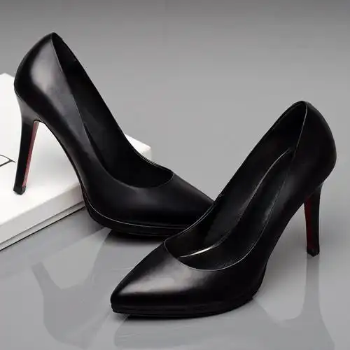 【高跟鞋女】秋款女鞋软面防水台职业细高跟浅口单鞋女式工作鞋