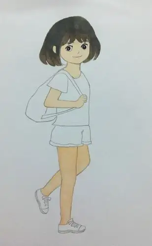 我要学画画 | 背包侧面全身小女孩 - 简书