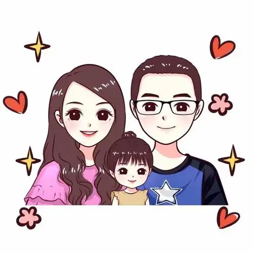 唯美全家福头像:兄妹两人,三口,四口之家微信头像