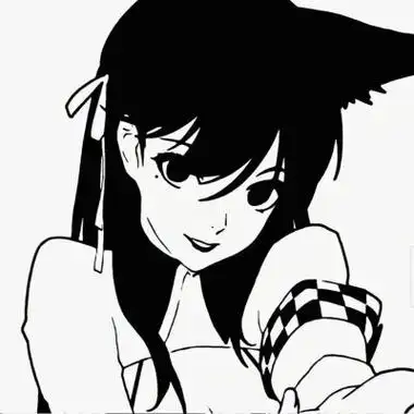 日系少女黑白动漫女生头像