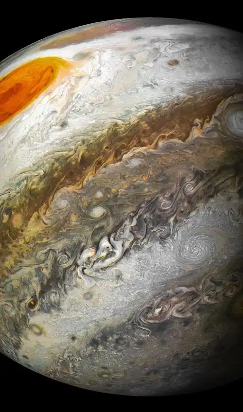 宇宙奇观nasa朱诺号探测器刚刚发布罕见的木星新照片