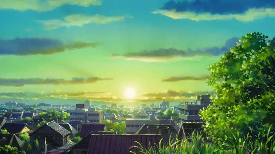 日本动漫中的唯美街景图片桌面壁纸
