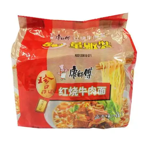 康师傅珍品乐红烧牛肉面104g*5
