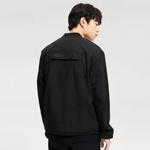 gxg男装秋季男士时尚都市潮流青年黑色棒球领运动夹克男装外男