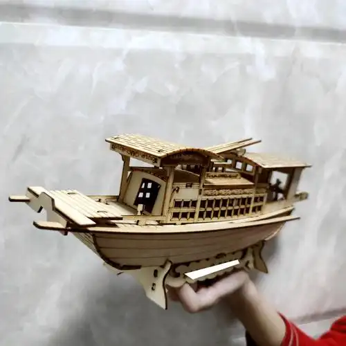 南湖红船模型手工拼装 南湖红船拼装模型木质手工学生科普教育器材船