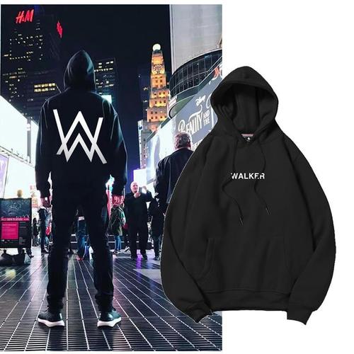 艾伦沃克加绒卫衣男连帽alan walker帽衫冬季学生春秋薄款潮外套