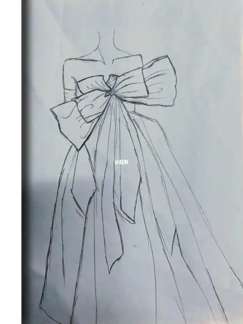 蝴蝶结礼服#手绘临摹  #婚纱  #婚纱礼服  #礼服不是原创哦