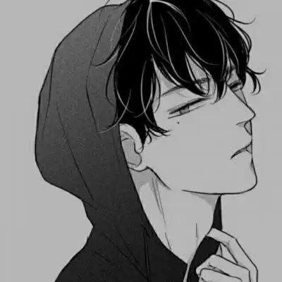 帅气男生黑白伤感头像