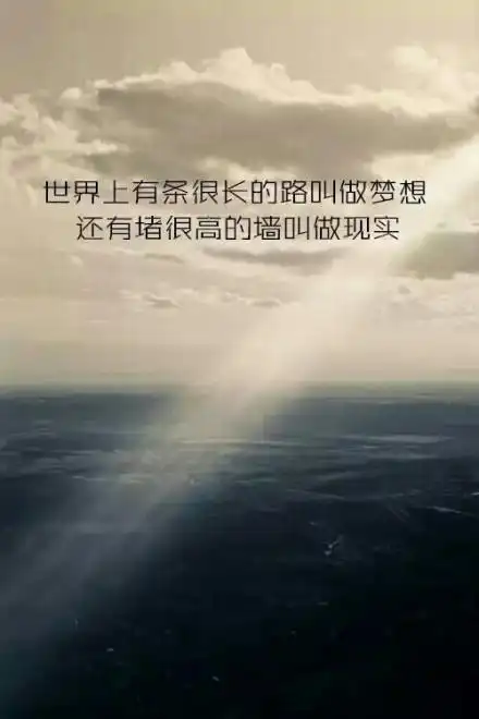 世界上有条很长得路叫做梦想 还有堵很高的墙叫做现实