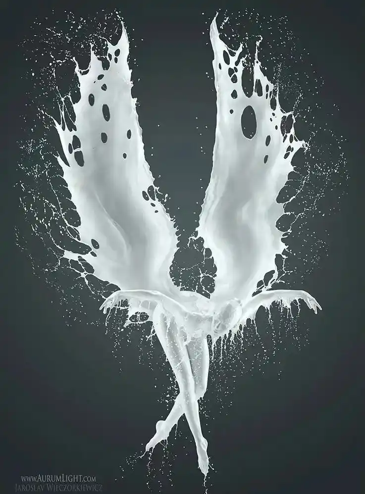 平面设计[2d/3d图像合成] 牛奶喷溅美女郎黑白篇 #视觉 - 抖音