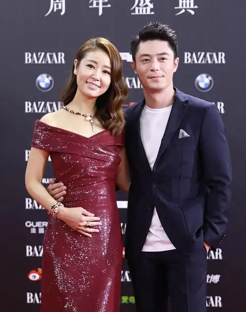 霍建华,林心如夫妇出席bazaar明星慈善夜红毯时的造型.