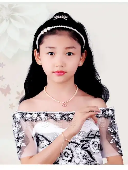 览日鸟新品 儿童珍珠项链学生女款天然吊坠生日礼物 女孩少女 小珍珠