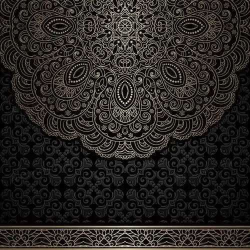黑色金色花纹背景