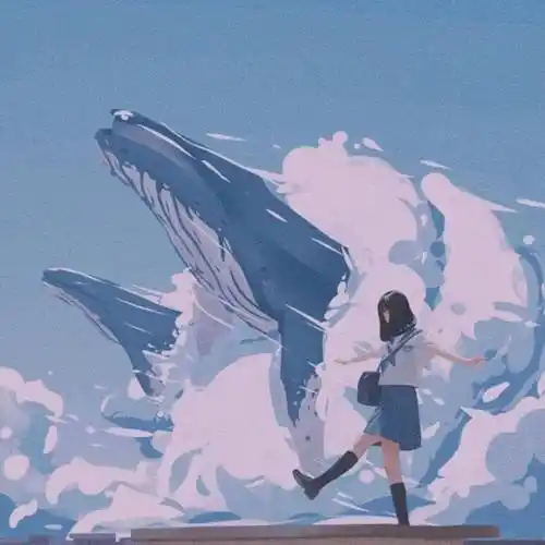 动漫女头蓝色系手绘女生头像壁纸