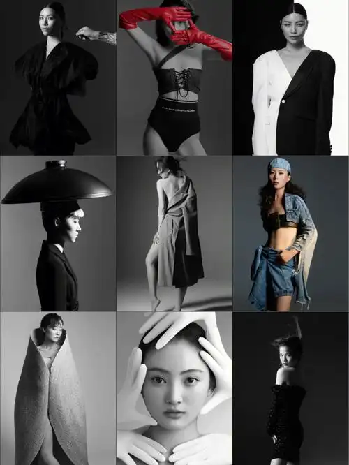 纯粹肖像照黑白写真有趣造型摄影创意