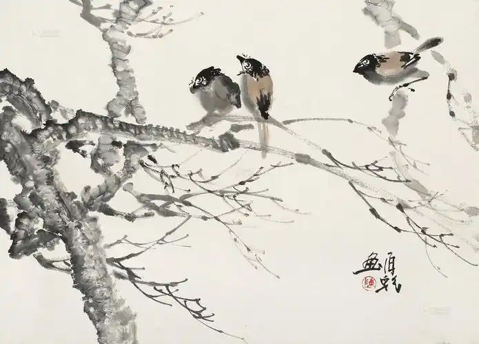 陈再乾国画花鸟镜心