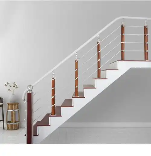 楼梯扶手护栏室内家用阁楼围栏阳台铝镁合金立柱pvc简约栏杆厂家四排