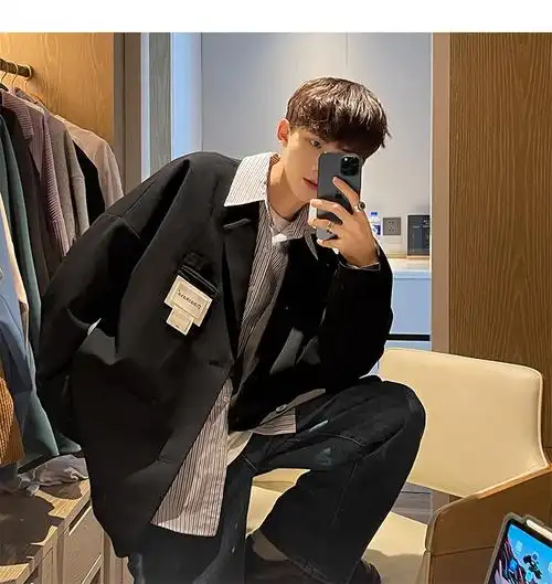 wgai 禁欲欲系男装dk制服套装男2022秋季韩系学院dk制服2021秋季新款