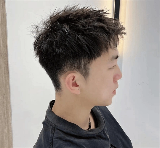 前刺发型钢夹烫 ,清爽干净,帅气阳光._男士_脸型_男生