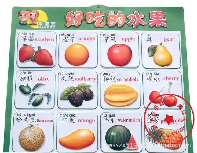 认识水果 正品乖宝宝学习挂图凹凸版 婴幼儿早教认水果挂图图片_2