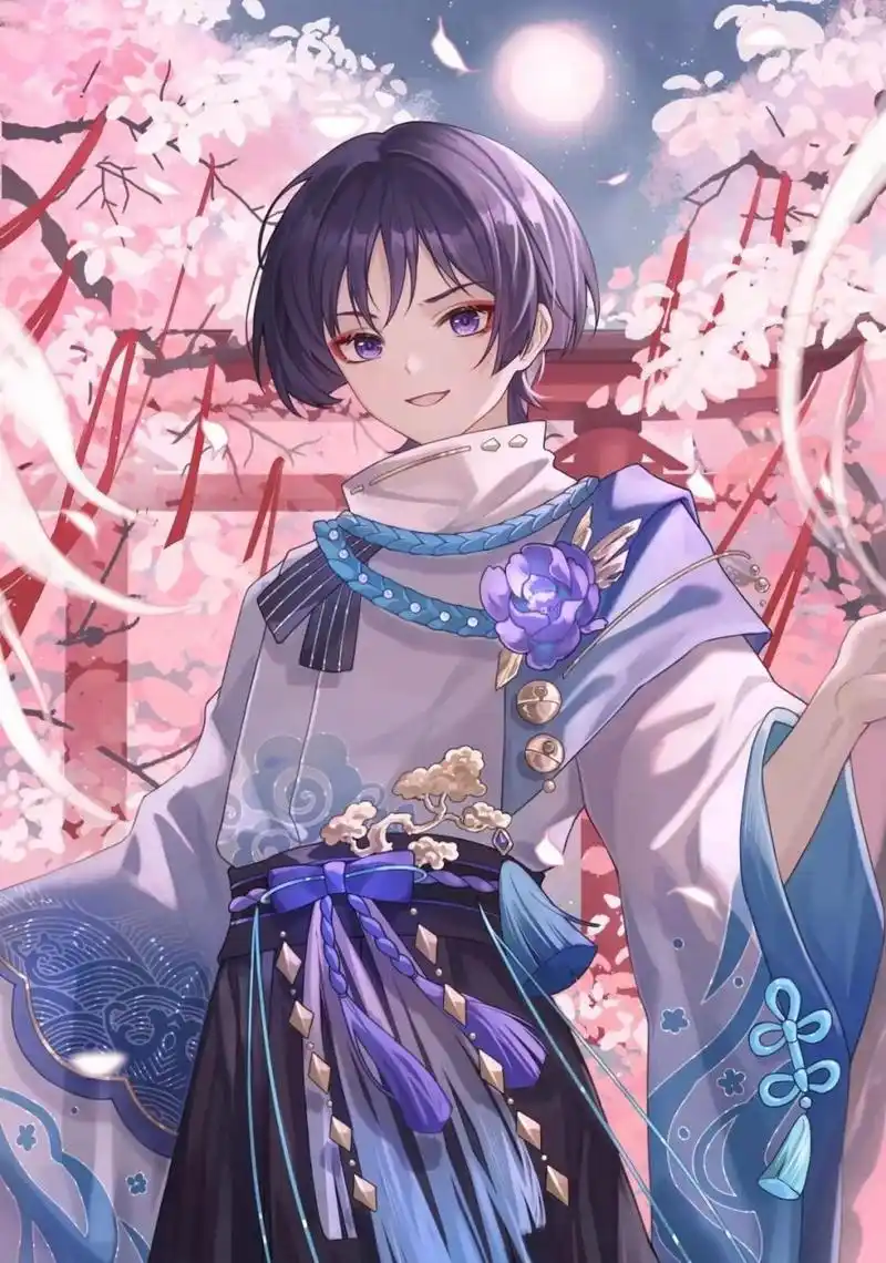 风男古风壁纸 米游社 老福特画师:池男柳色半青青