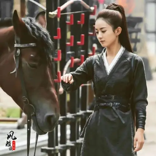 楚乔传古装赵丽颖同款汉服侠女风黑色霸气帅气超酷女侠刺客侠客服