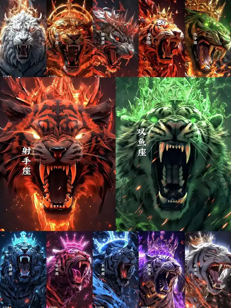 老虎 #十二星座系列 #上古神兽 #老虎 - 抖音