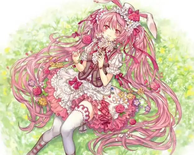 动漫女孩裙子大腿兔子耳朵洛丽塔时尚壁纸