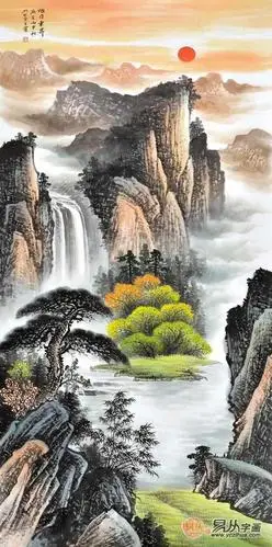 家庭装饰画作品 王宁风水画作品《旭日东升》 作品来源:易从网