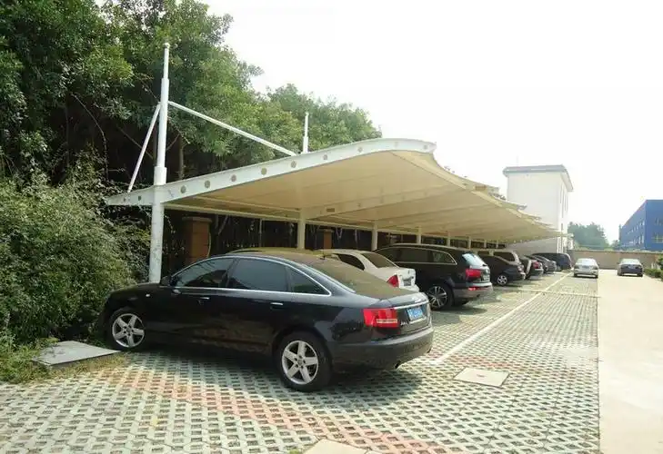 户外膜结构车棚景观棚遮阳棚汽车棚电动车双开停车棚膜结构充电棚