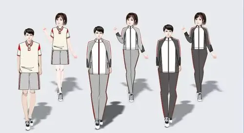 46组校服设计(效果图 款式图 设计说明 面料工艺合集)_运动