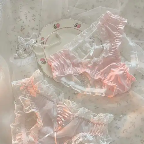 粉蜜女士内裤蕾丝新款感性性感纯欲恋人系带女三角裤