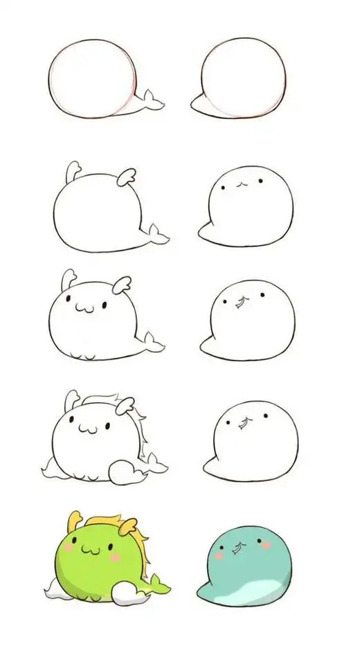 ω 又可爱又简单简笔画小动物 超可爱简笔画手帐文化绘画小动物简笔画