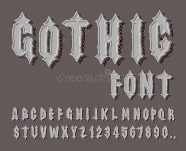 哥特数字转换器哥特式字体. 中世纪的字母和数字. 很棒的字母表.