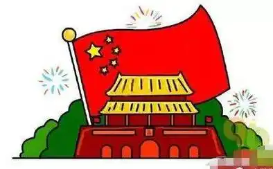 红色主题海报手绘简笔画