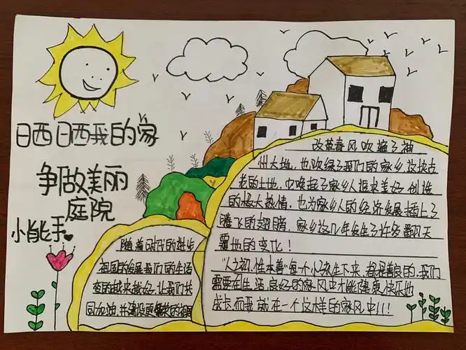 看,我们多才多艺孩子的手抄报!向我们展现出孩子们眼中的"美丽庭" "