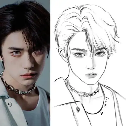 第一次画易烊千玺画帅哥的快乐