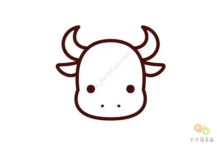 小牛头像简笔画图片