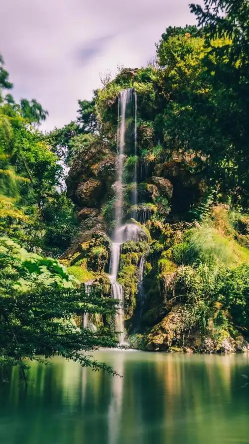 清幽山泉瀑布秀丽自然风光,锁屏图片,高清手机壁纸,风景-回车桌面