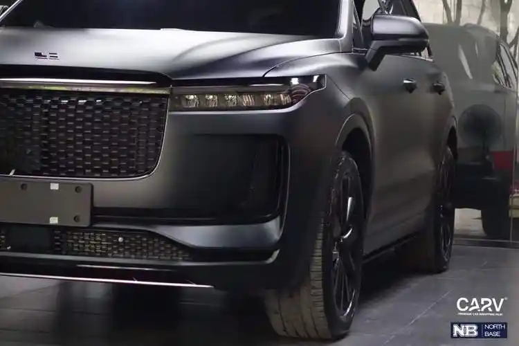 理想one全车卡孚carv改色膜绸缎黑