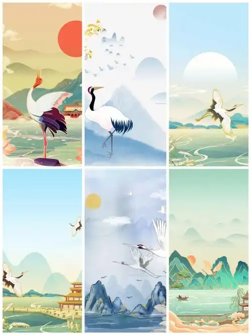 中国风白露节气手机壁纸海报背景素材