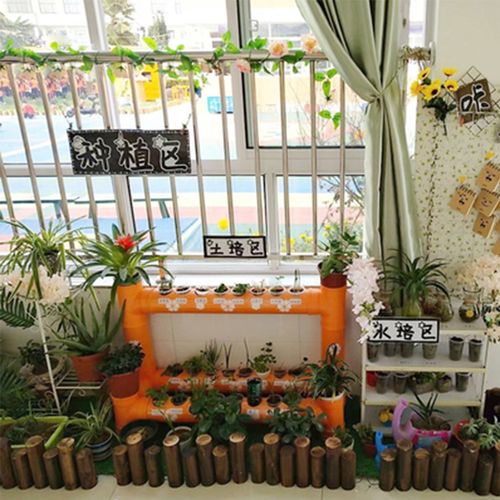 幼儿园环创木头桩栅栏杆植物角布置材料自然角室内花园装饰品摆件
