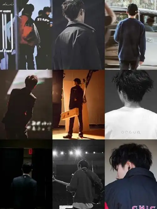 tfboys分享201122易烊千玺成长对比图背影一天天的变宽厚了