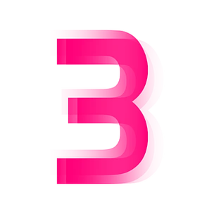 粉色数字3艺术字设计元素