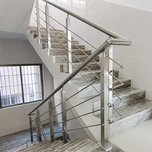 不锈钢楼梯扶手护栏现代简约室内家用扶手栏杆阳台立柱自装围栏