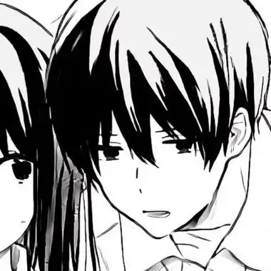 情头动漫一男一女超甜黑白