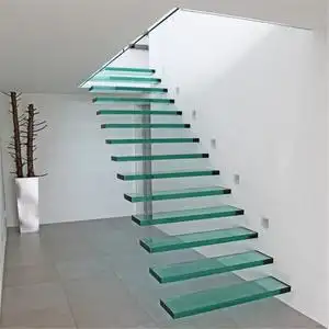 名步楼梯定制钢化玻璃扶手旋转阁楼复式室内家用带灯踏步网红