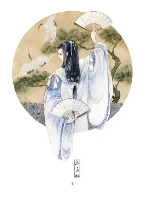 莫召奴霹雳布袋戏古风美男手绘