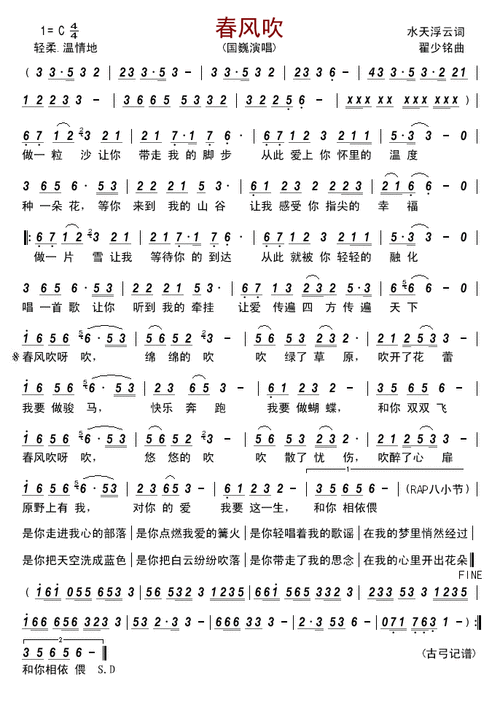 春风吹简谱(图1)